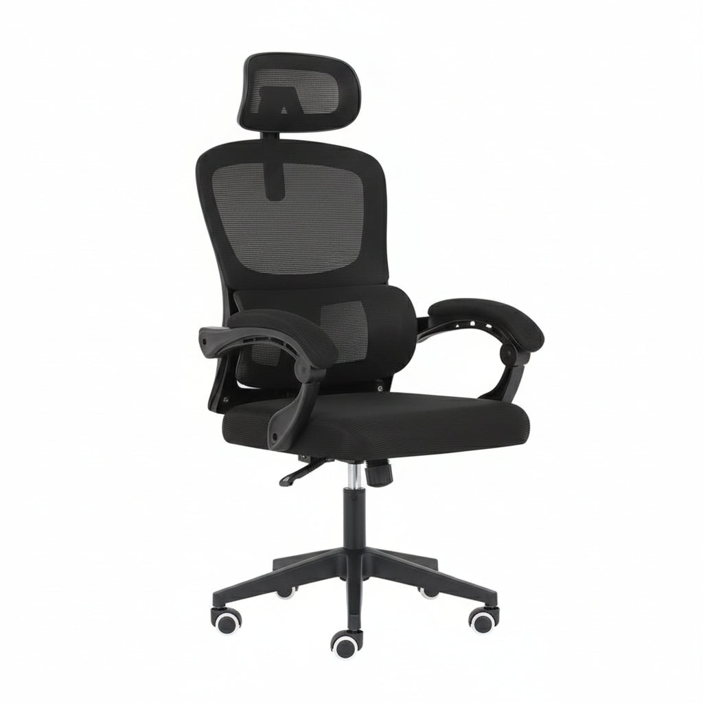 Ergonomic Reclining Office Chair - Lumbar Support & Adjustable Headrest