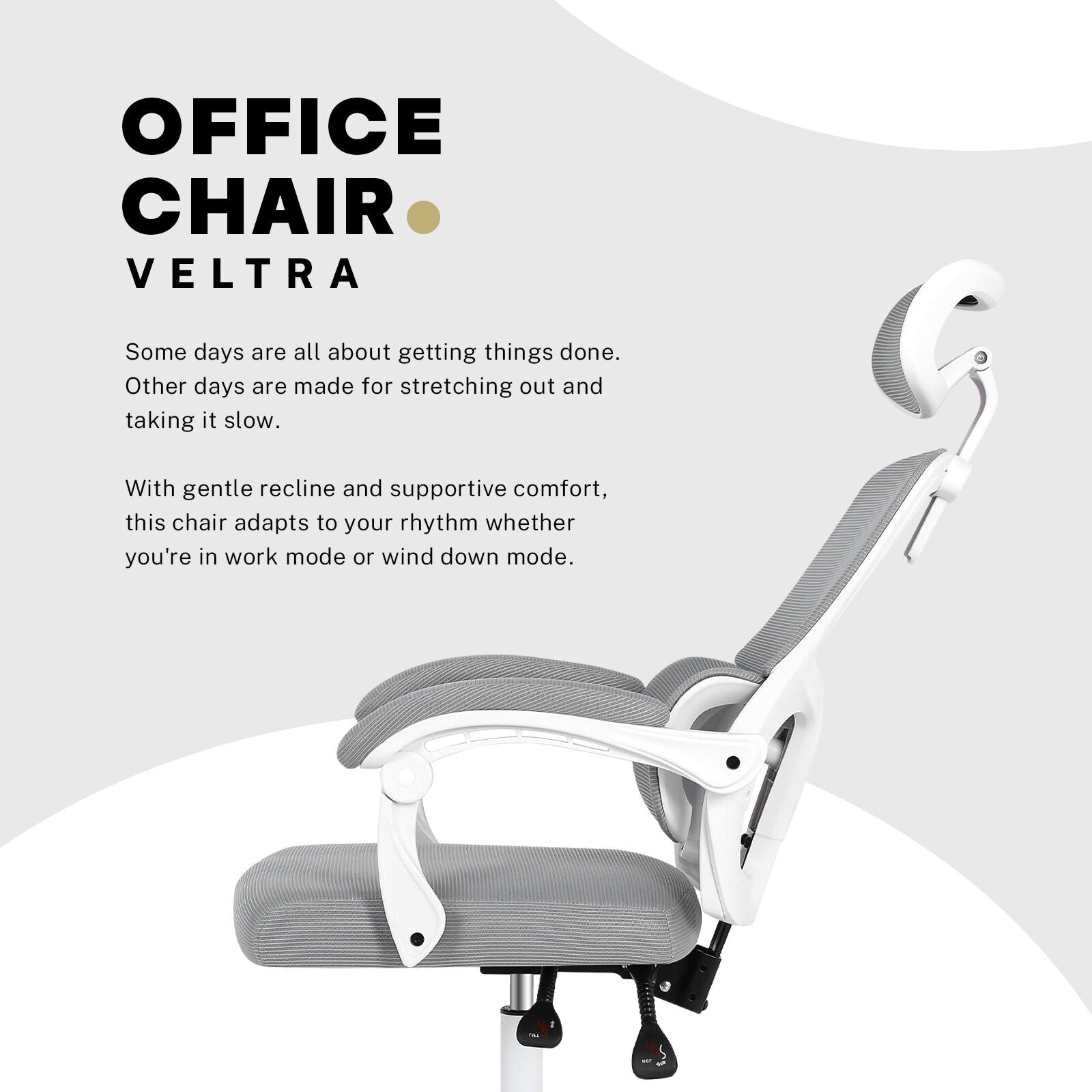 Ergonomic Reclining Office Chair – Lumbar Support & Adjustable Headrest
