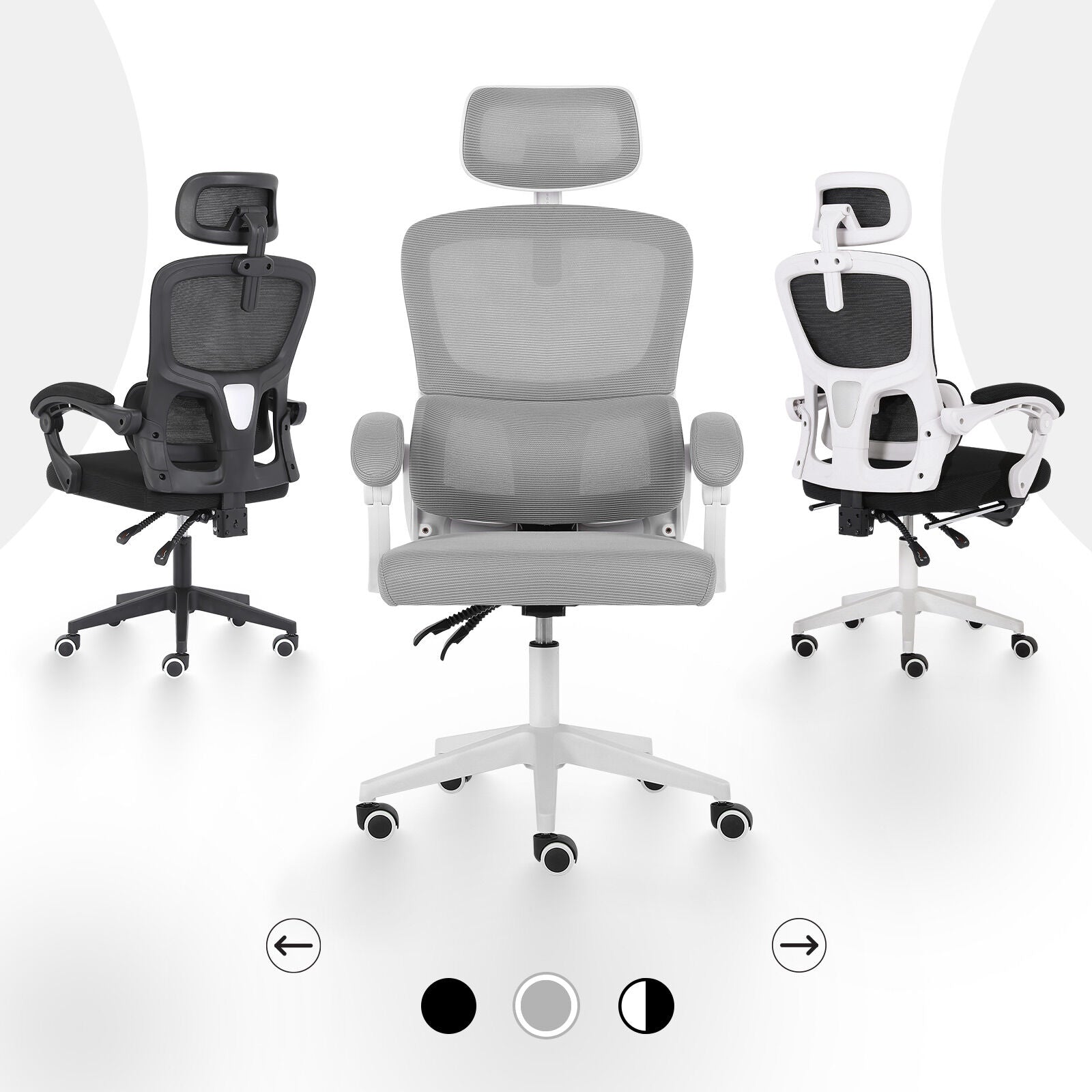 Ergonomic Reclining Office Chair – Lumbar Support & Adjustable Headrest
