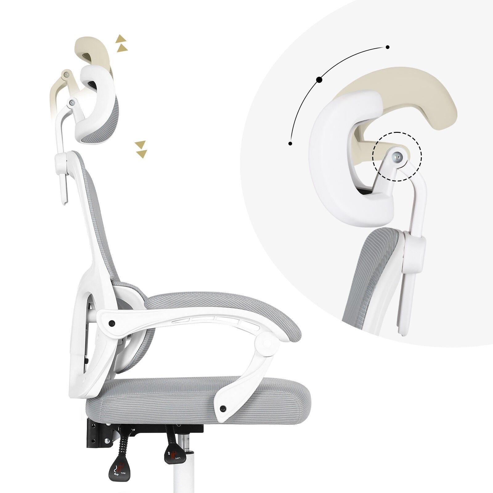 Ergonomic Reclining Office Chair – Lumbar Support & Adjustable Headrest