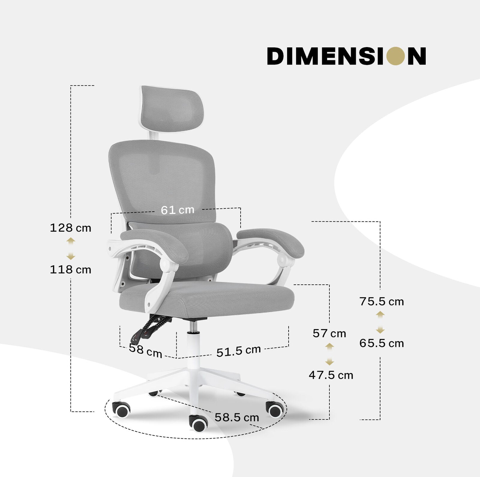 Ergonomic Reclining Office Chair – Lumbar Support & Adjustable Headrest