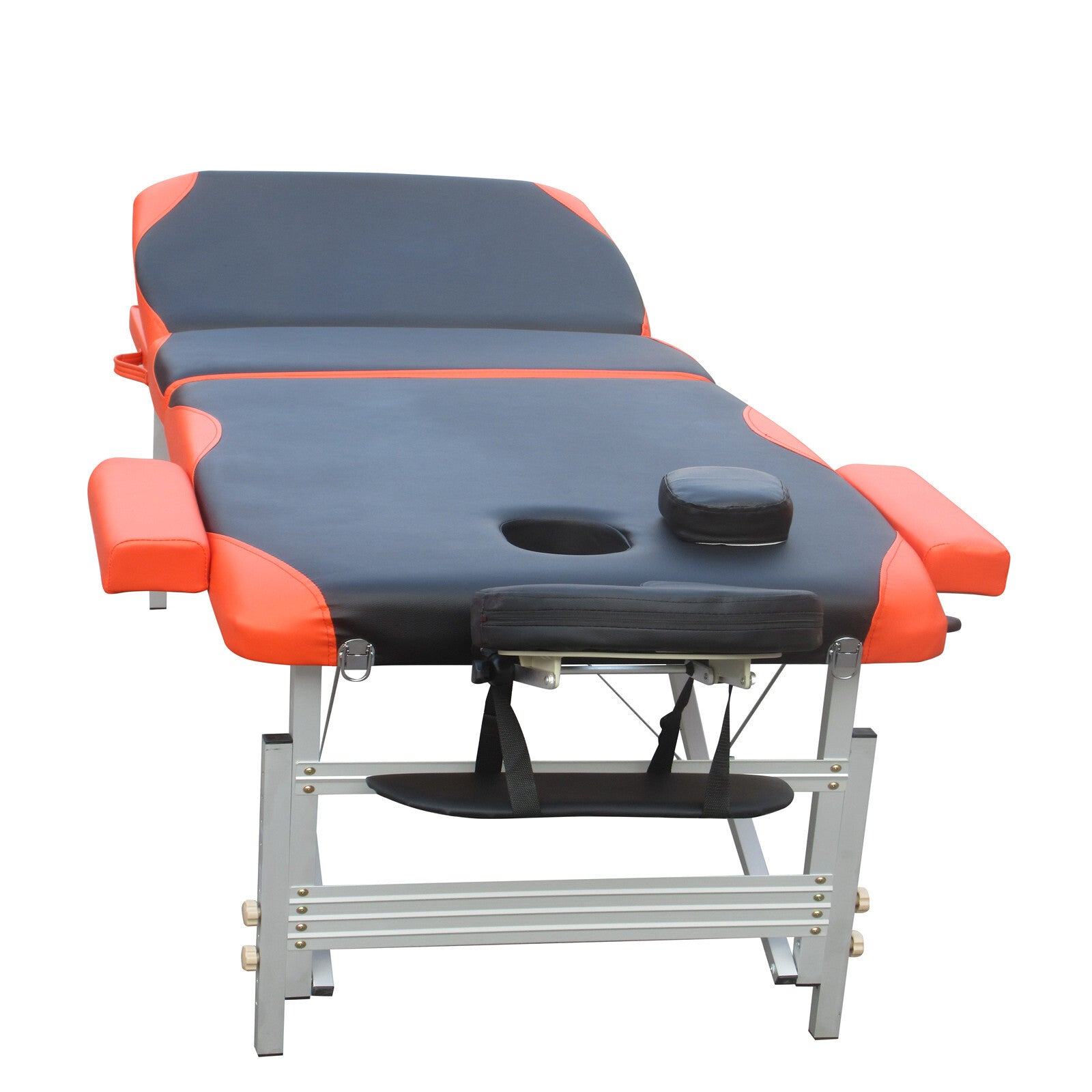 Portable Aluminium Massage Table – Dark Grey & Red