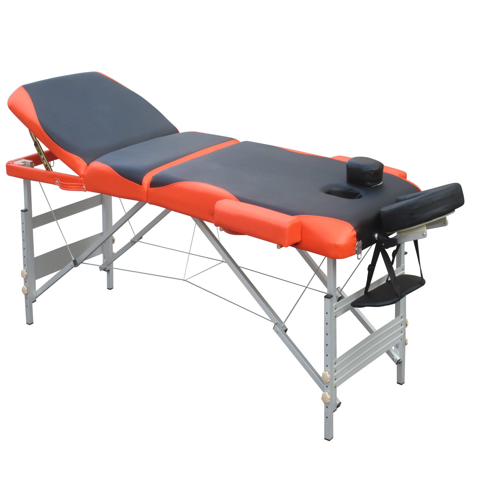 Portable Aluminium Massage Table – Dark Grey & Red