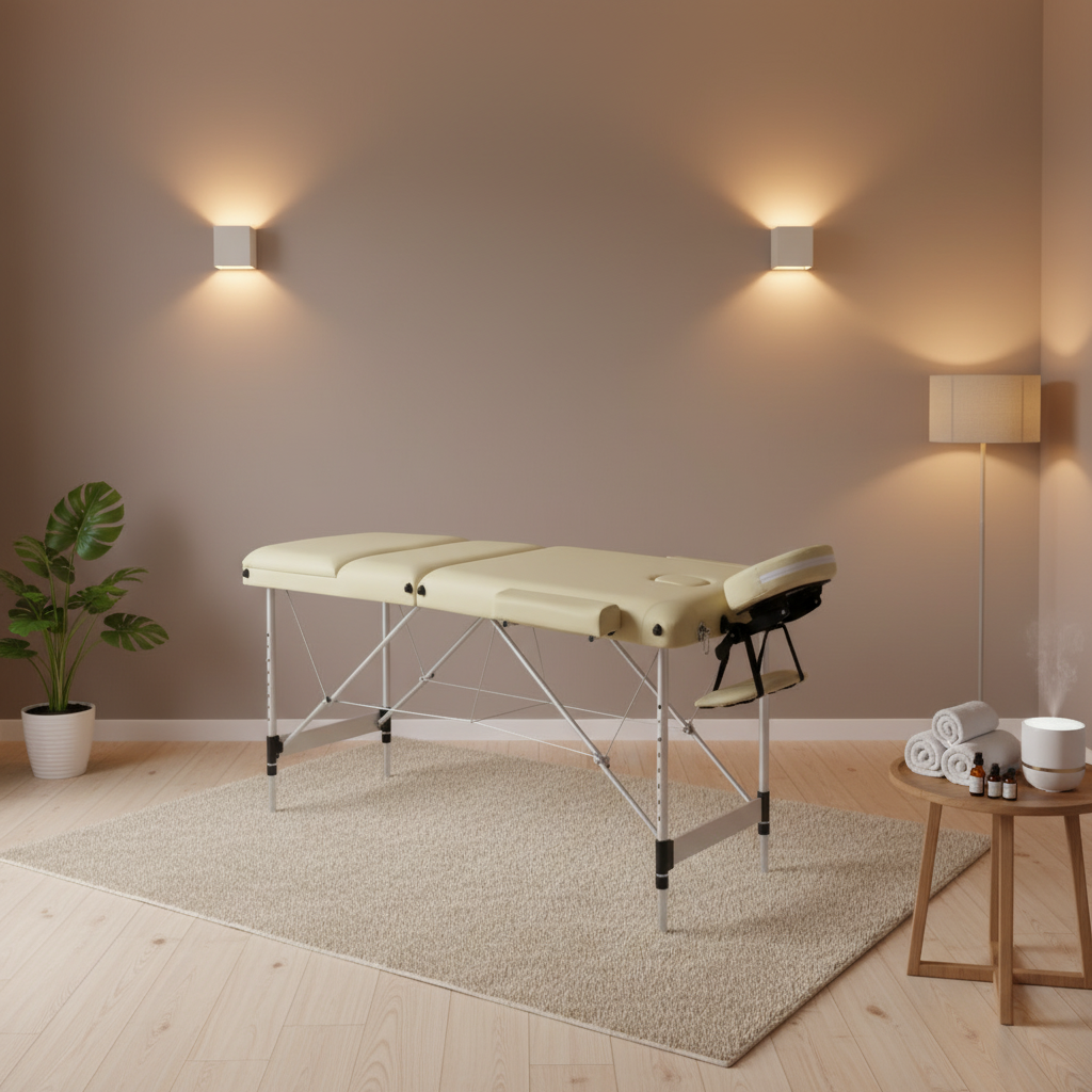 Portable Aluminium Massage Table – Beige