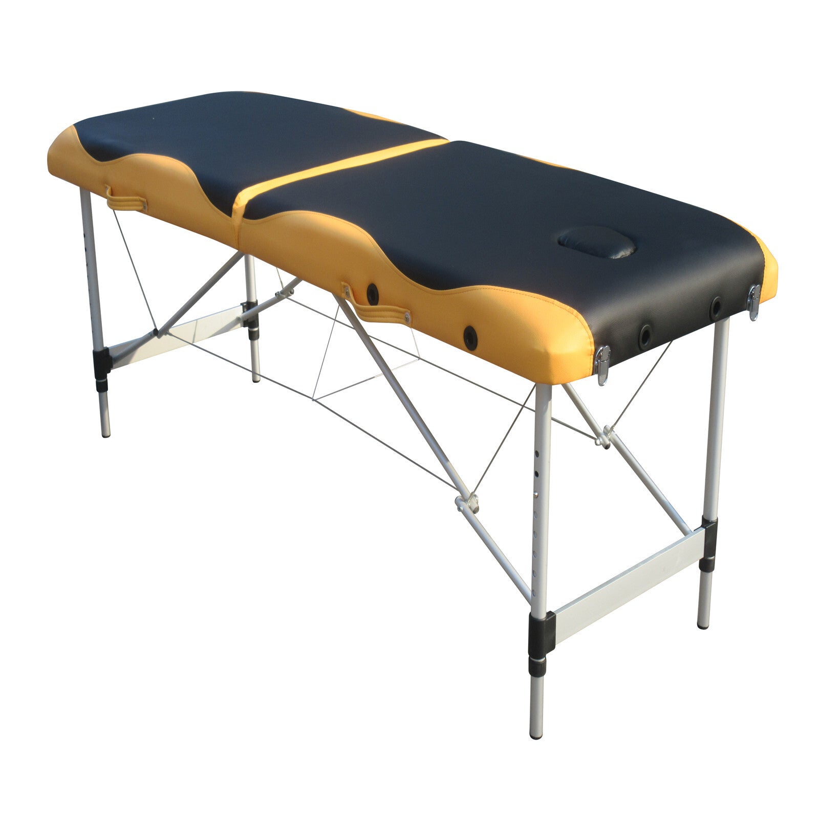 Portable 60cm Aluminium Massage Table - Dark Grey & Orange