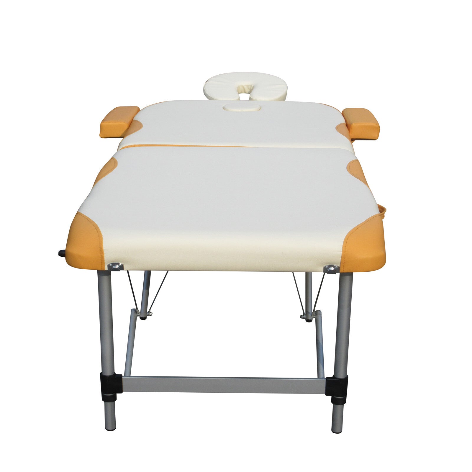 Portable 60cm Aluminium Massage Table - White & Orange