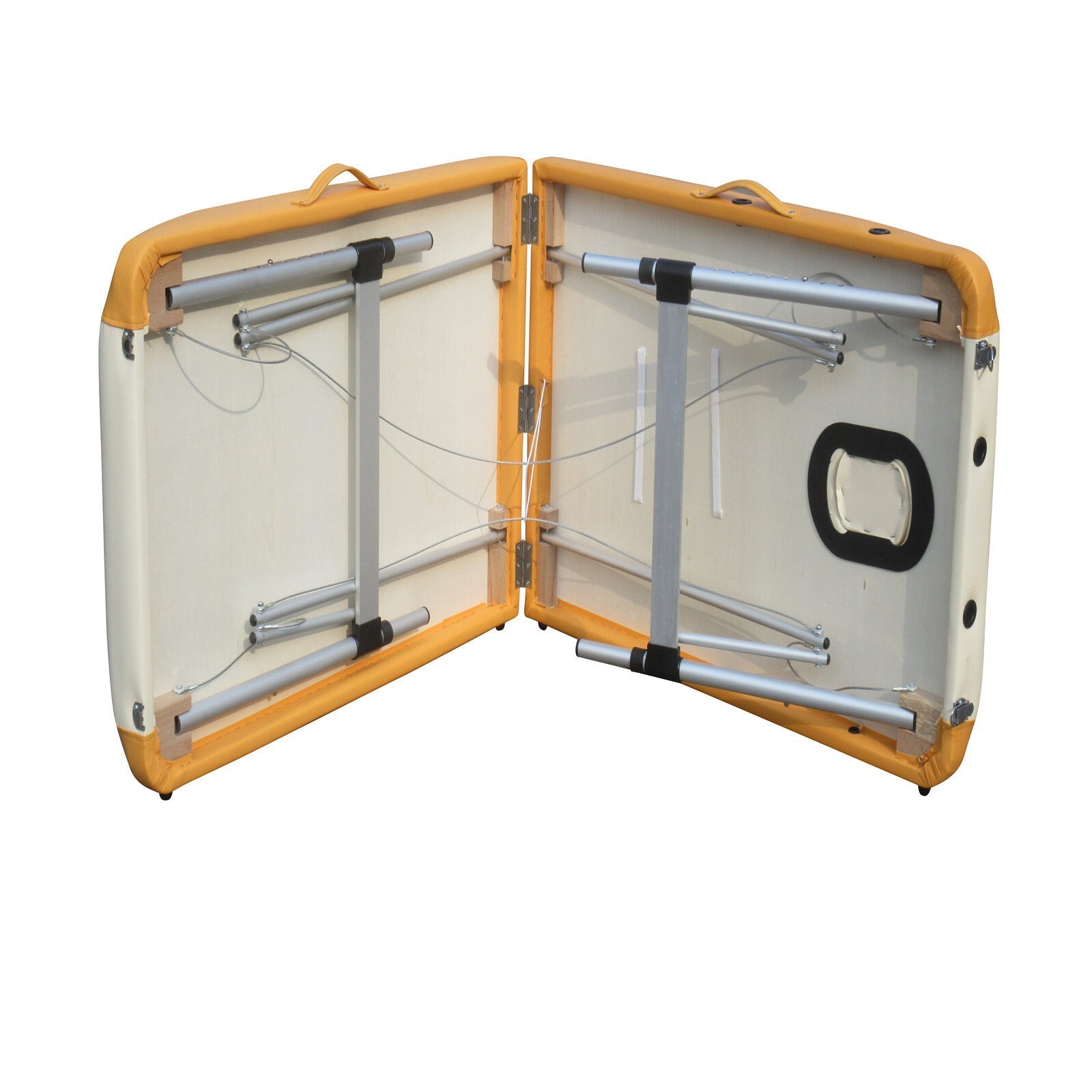 Portable 60cm Aluminium Massage Table - White & Orange