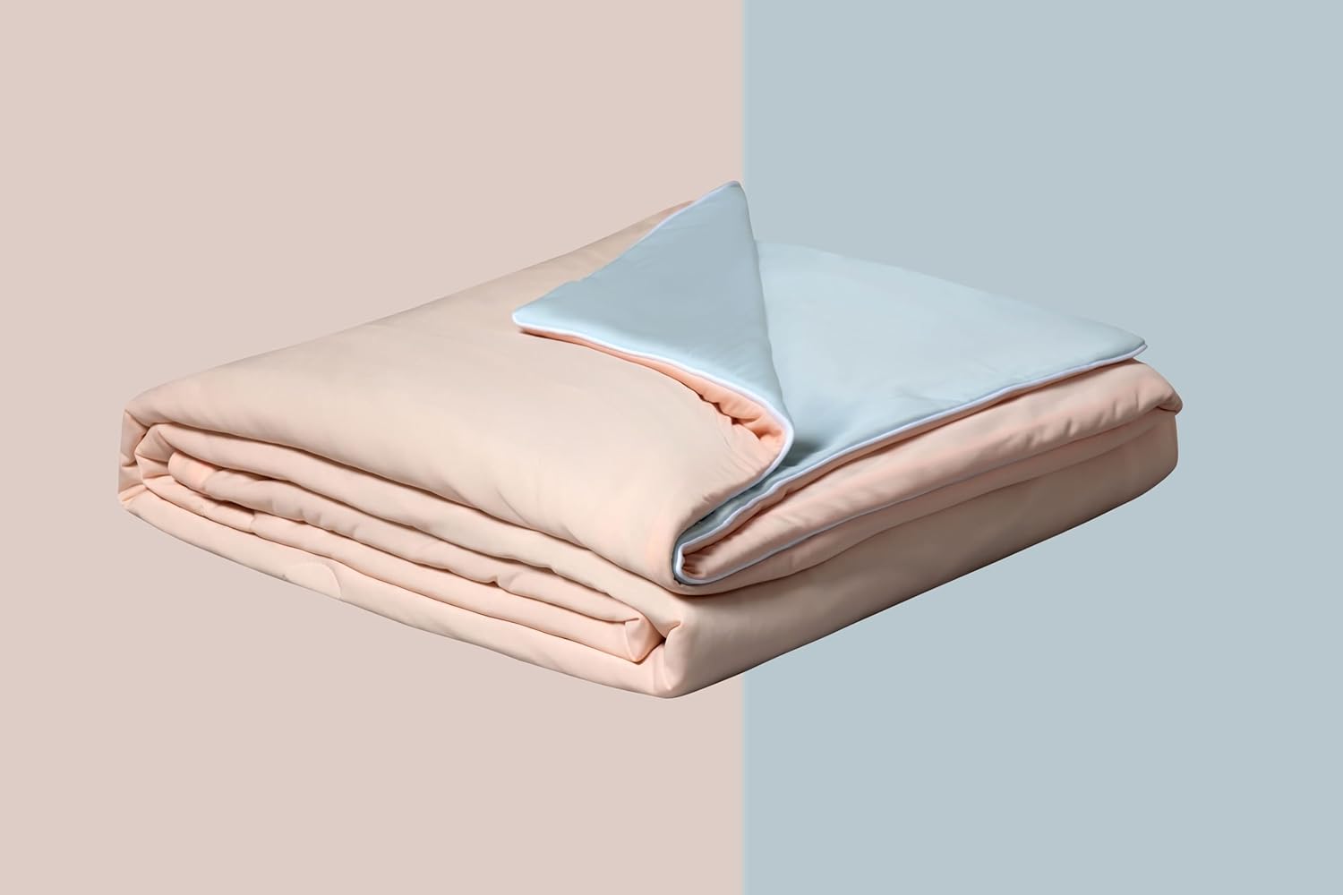 Ice Cooling Reversible Summer Comforter Blanket (Orange & Blue, Single/Double)