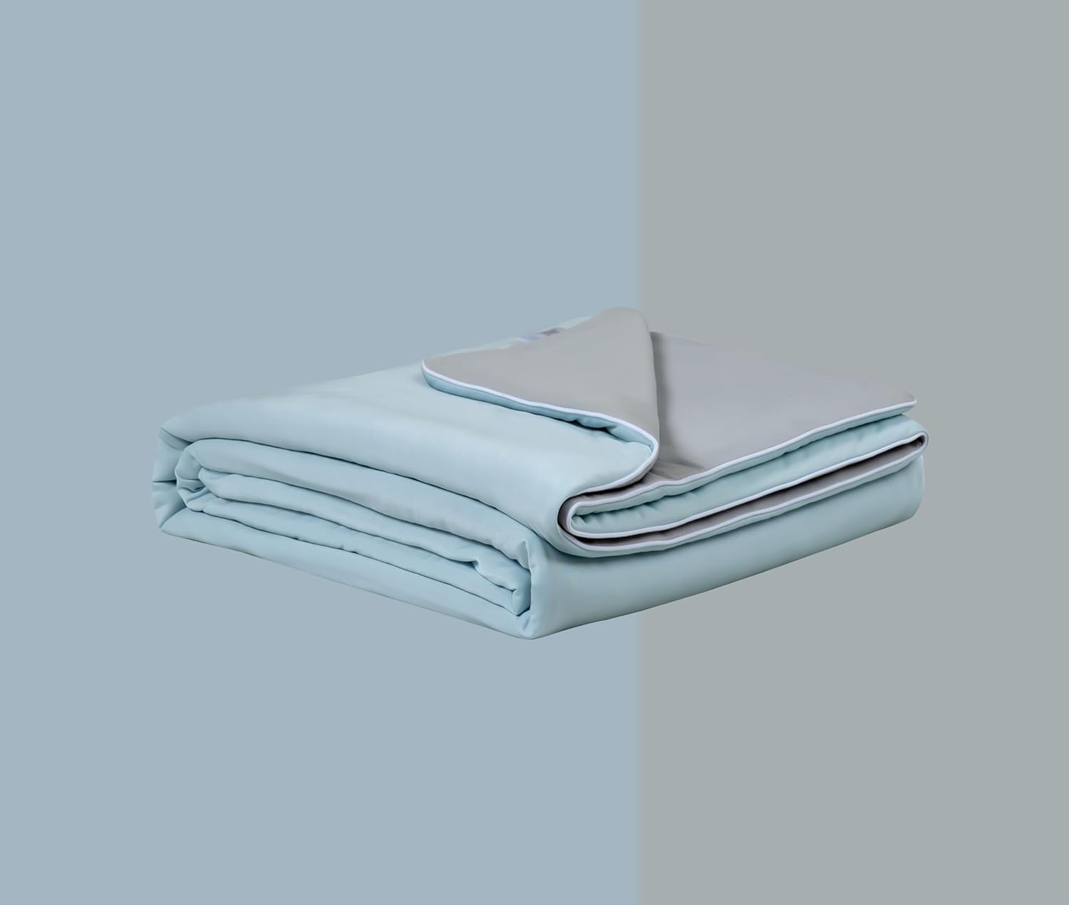 Ice Cooling Reversible Summer Comforter Blanket (Blue & Grey, Queen/King)