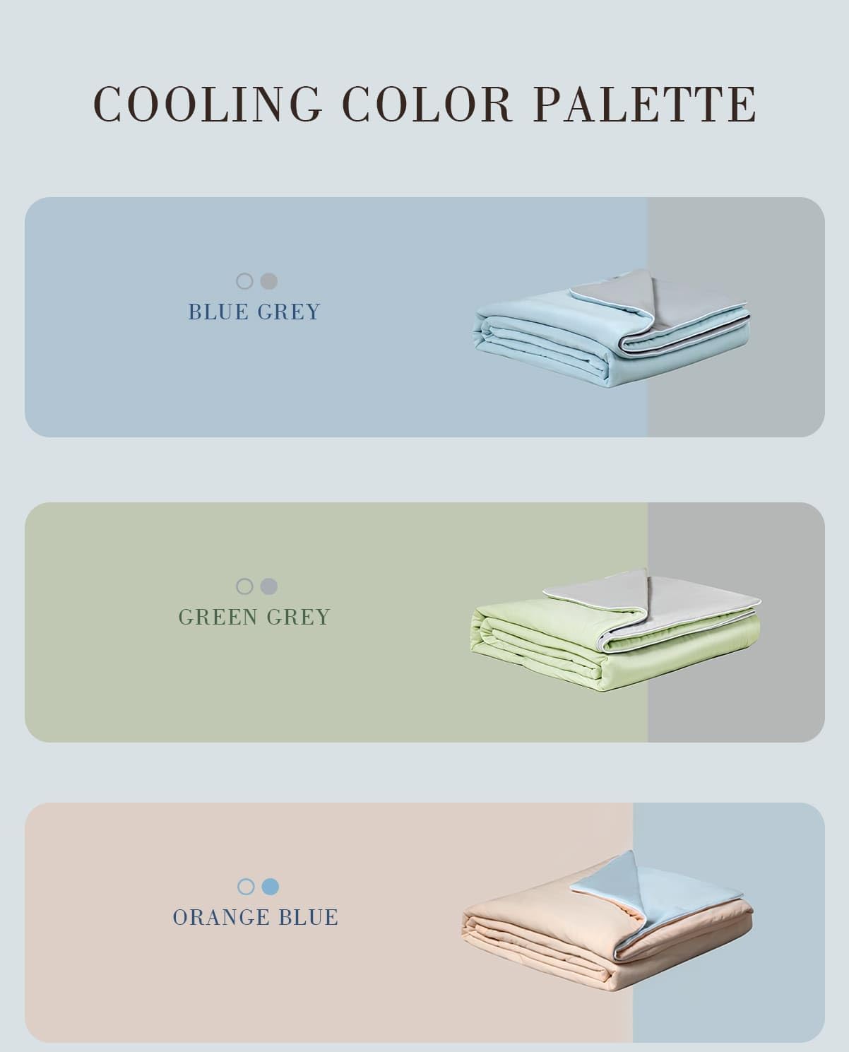 Ice Cooling Reversible Summer Comforter Blanket (Blue & Grey, Queen/King)