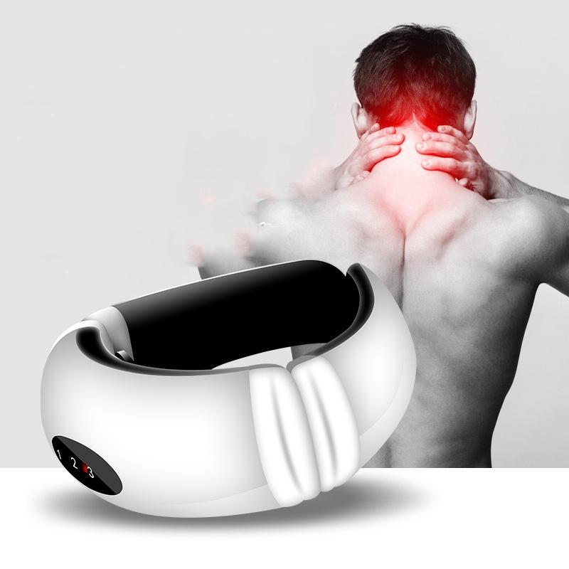 Rechargeable Neck Massager with Hot Compression & Electric Pulse Therapy