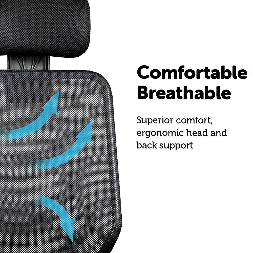 Black Mesh Office Chair with Headrest – Salvatore Angelotti