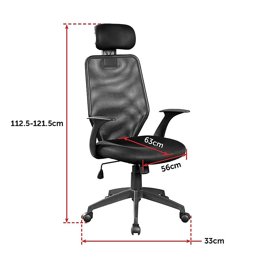 Black Mesh Office Chair with Headrest – Salvatore Angelotti