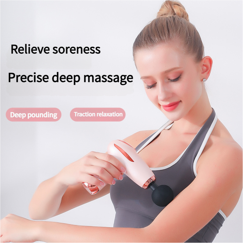 Mini Portable 6-Speed Muscle Massage Gun - Black