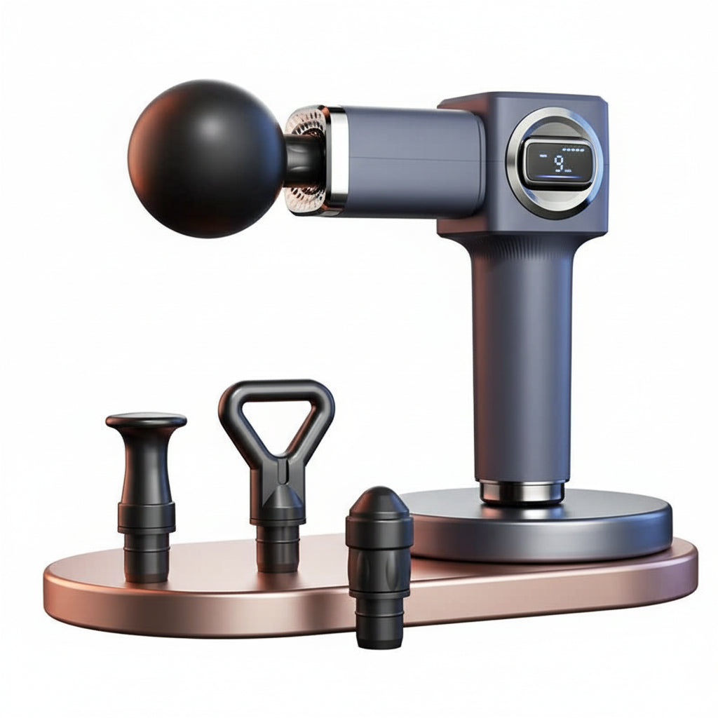 Tissue Massage Gun with LCD Display - Deep Blue