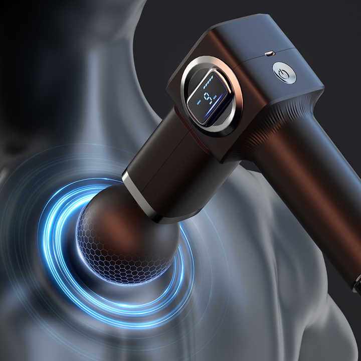 Tissue Massage Gun with LCD Display - Deep Blue