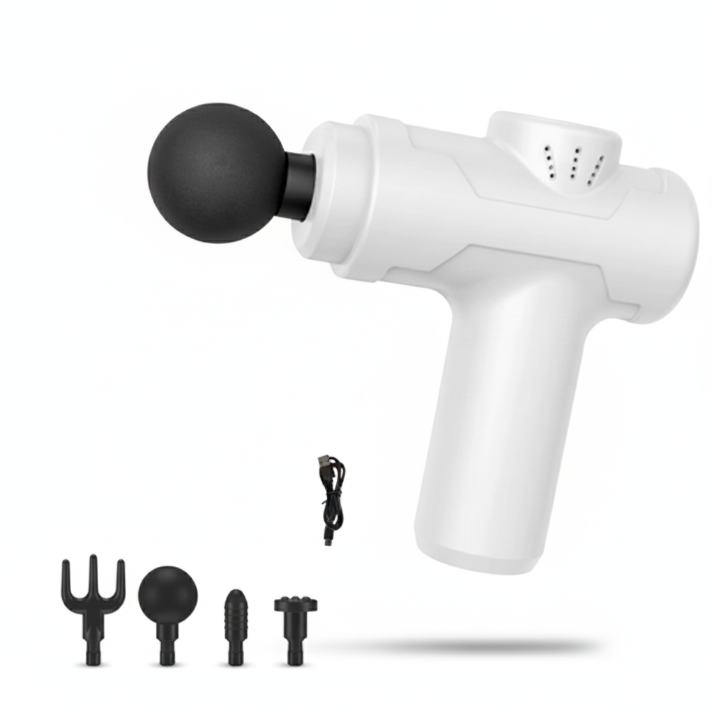 Adjustable Mini Massage Gun for Deep Tissue Relief - White