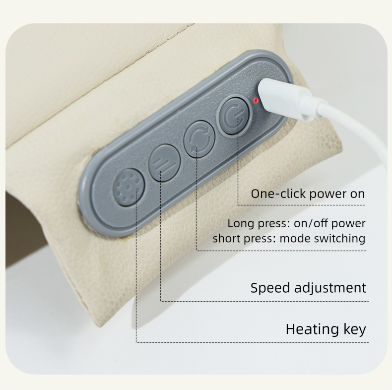 Wireless Shiatsu Back Massager Cushion - Light Grey