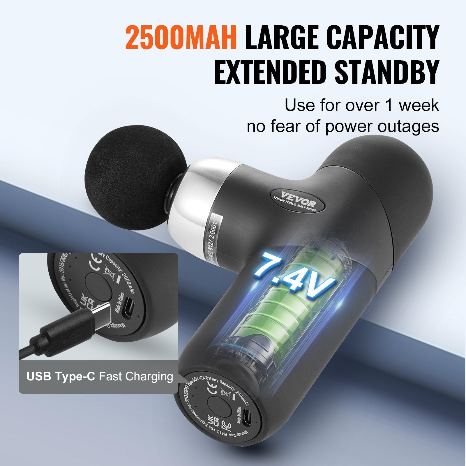 VEVOR Massage Gun Deep Tissue with 4 Speed Levels & 4 Massage Heads