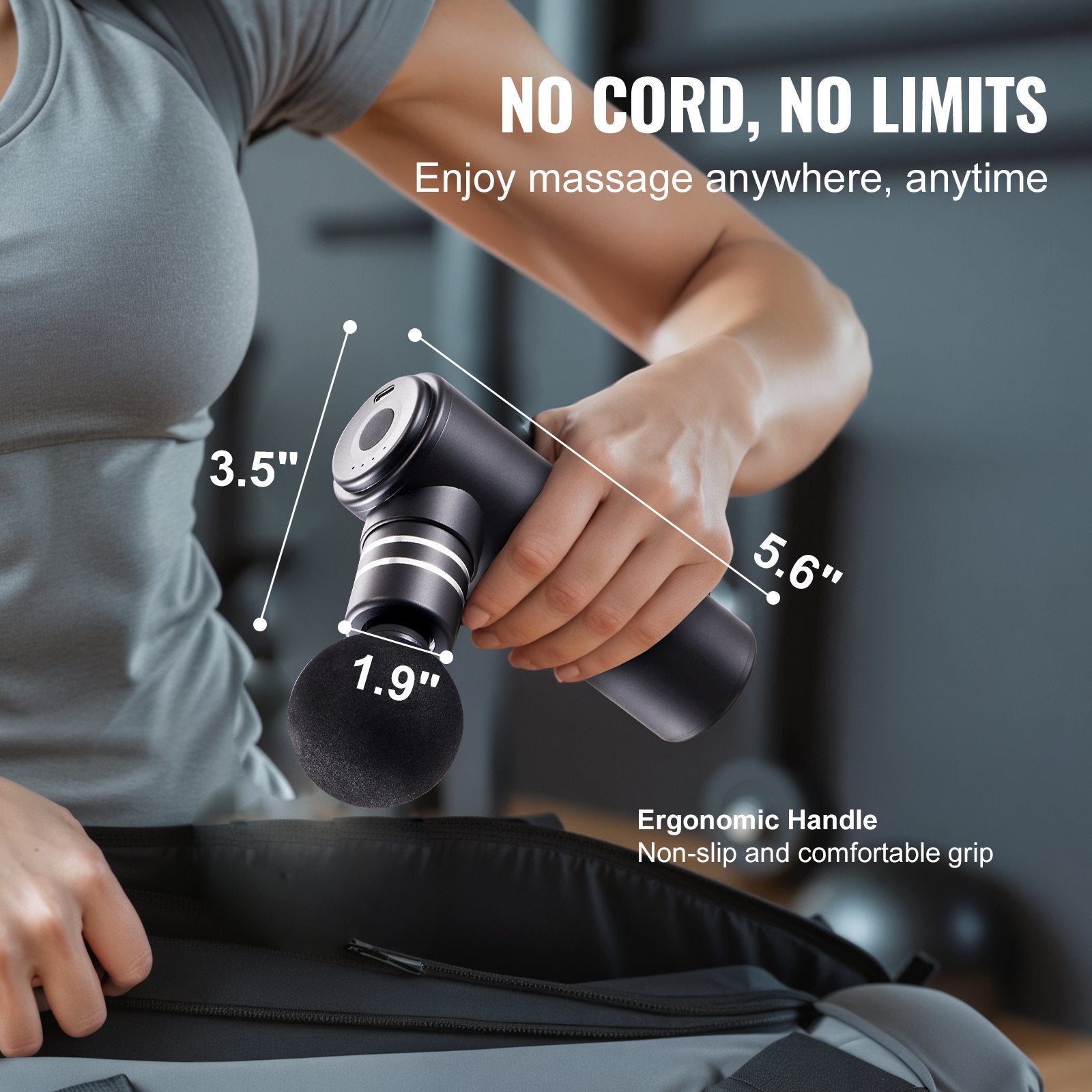 VEVOR Handheld Percussion Massager for Pain Relief and Muscle Recovery