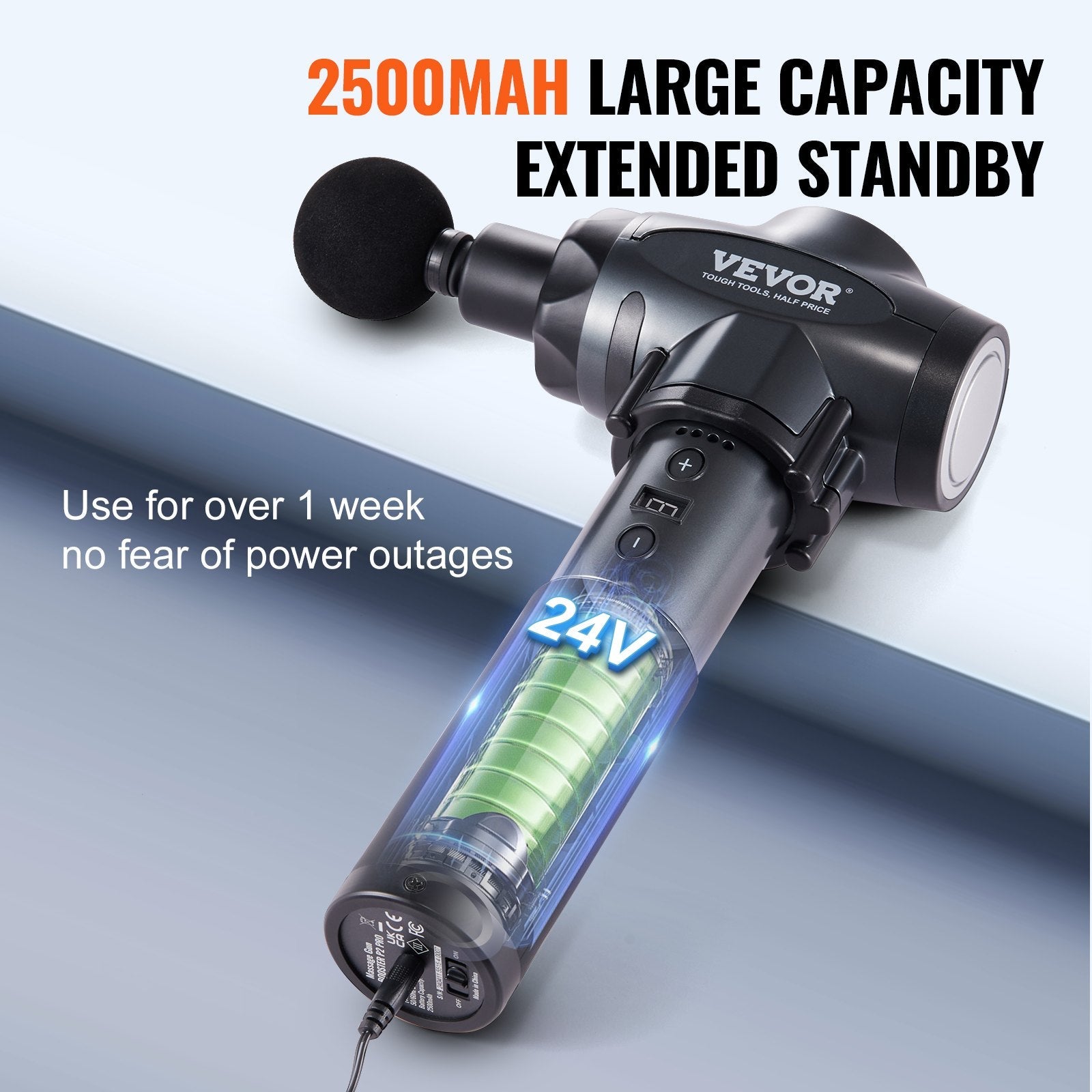 VEVOR Deep Tissue Massage Gun for Athletes - 9 Speed Levels & 6 Heads