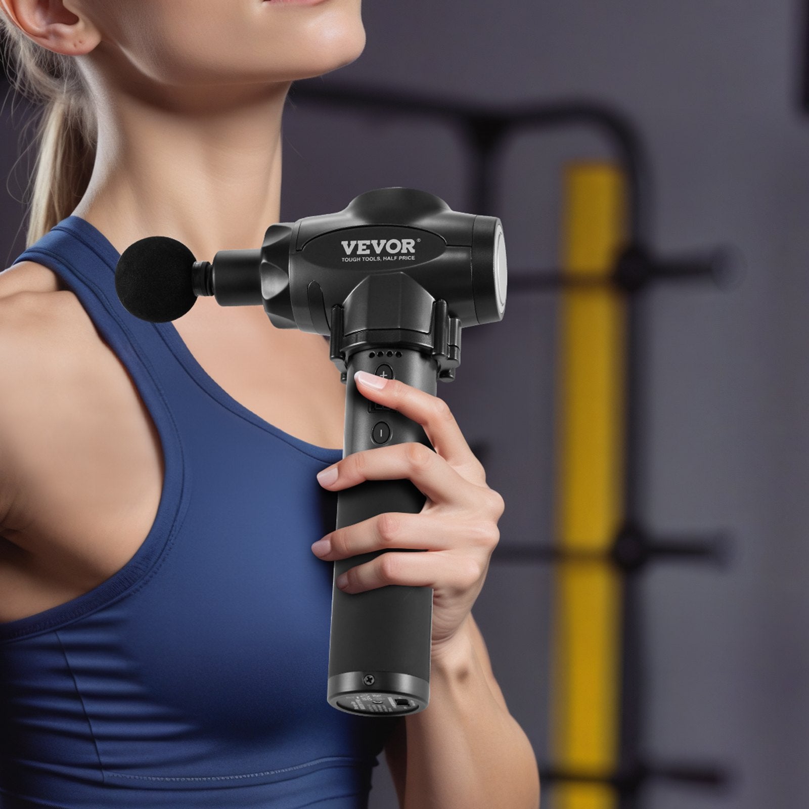VEVOR Deep Tissue Massage Gun for Athletes - 9 Speed Levels & 6 Heads