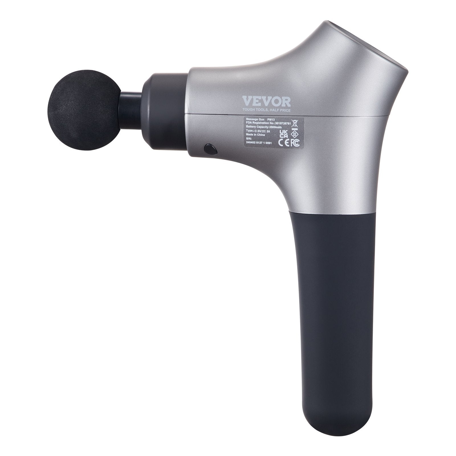 VEVOR Deep Tissue Massage Gun with 6 Speeds & 4 Heads for Muscle Relief