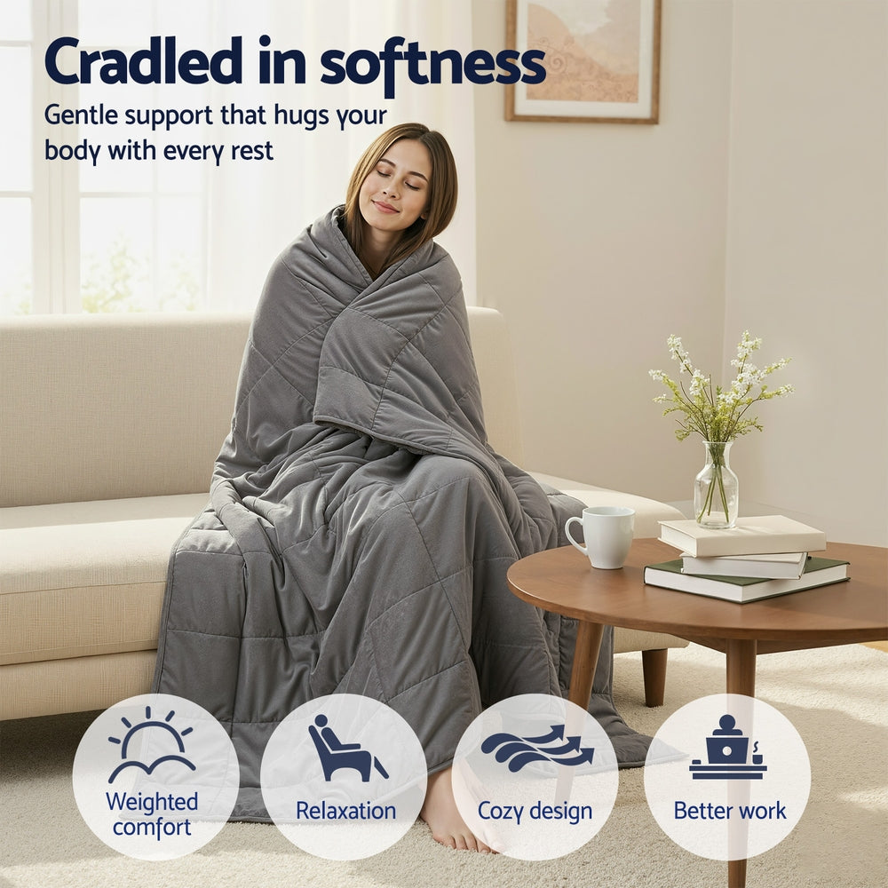 Giselle 11KG Weighted Blanket Adults Kid Anti Anxiety Gravity Blankets Sherpa Fleece